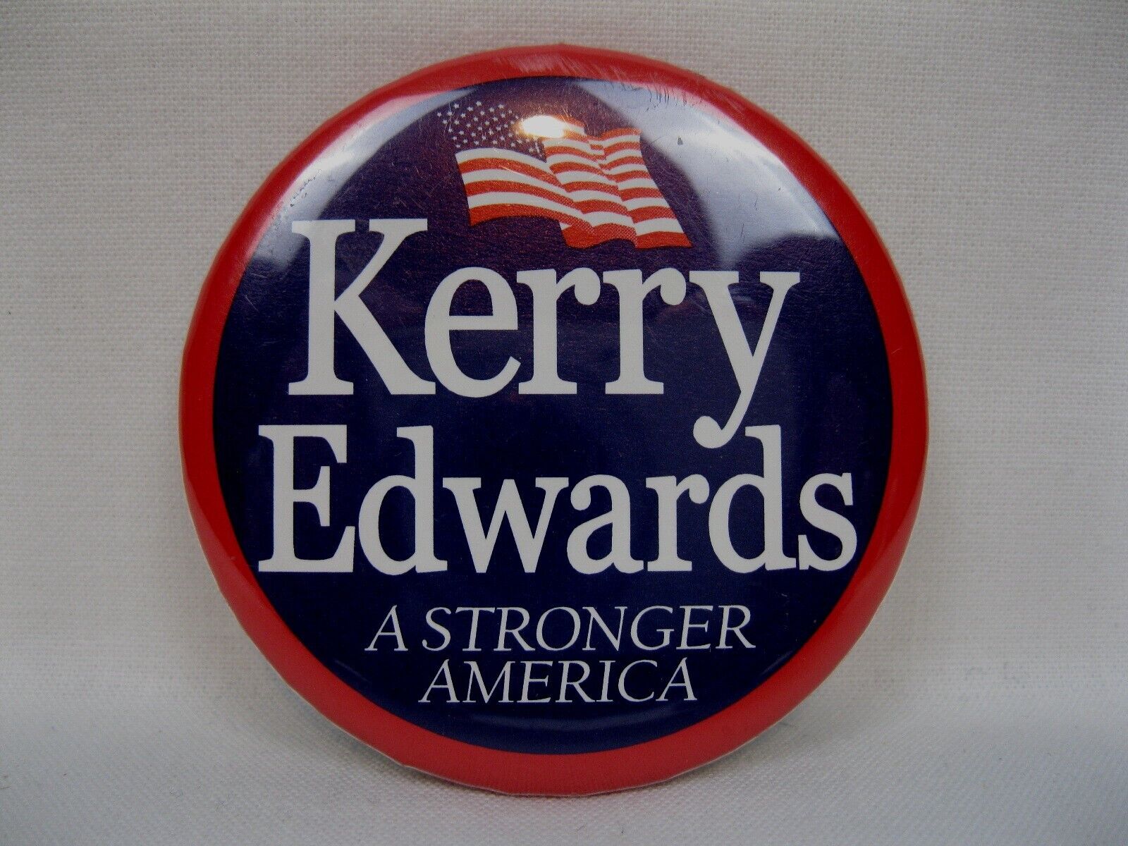 2004 Kerry Edwards Presidential Campaign Button Pin Stronger America 2 Available