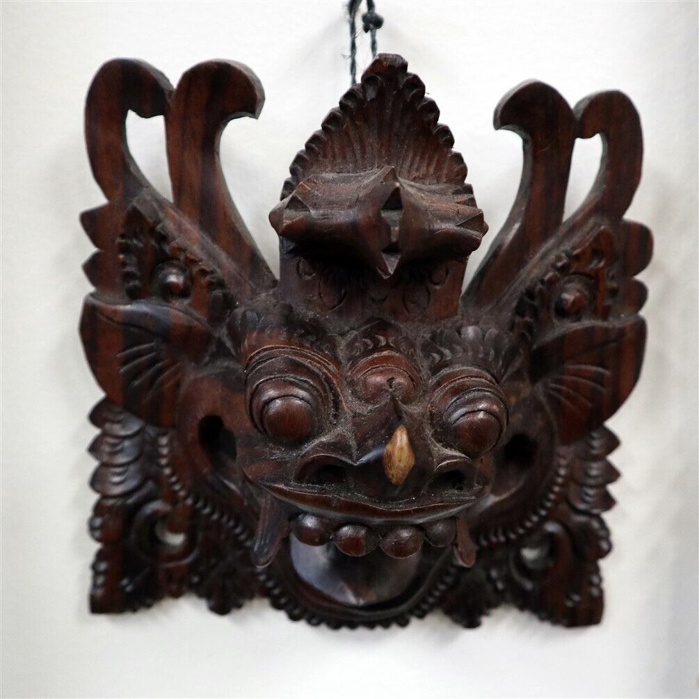 Vintage c1940\'s Beautifully Carved Mask Ceylon Sri Lanka