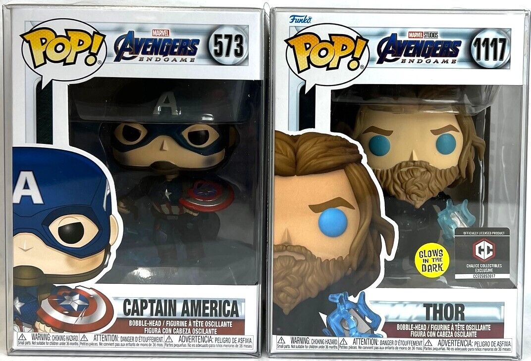 Funko Pop Marvel Avengers Thor Chalice #1117 & Captain America #573 Set of 2