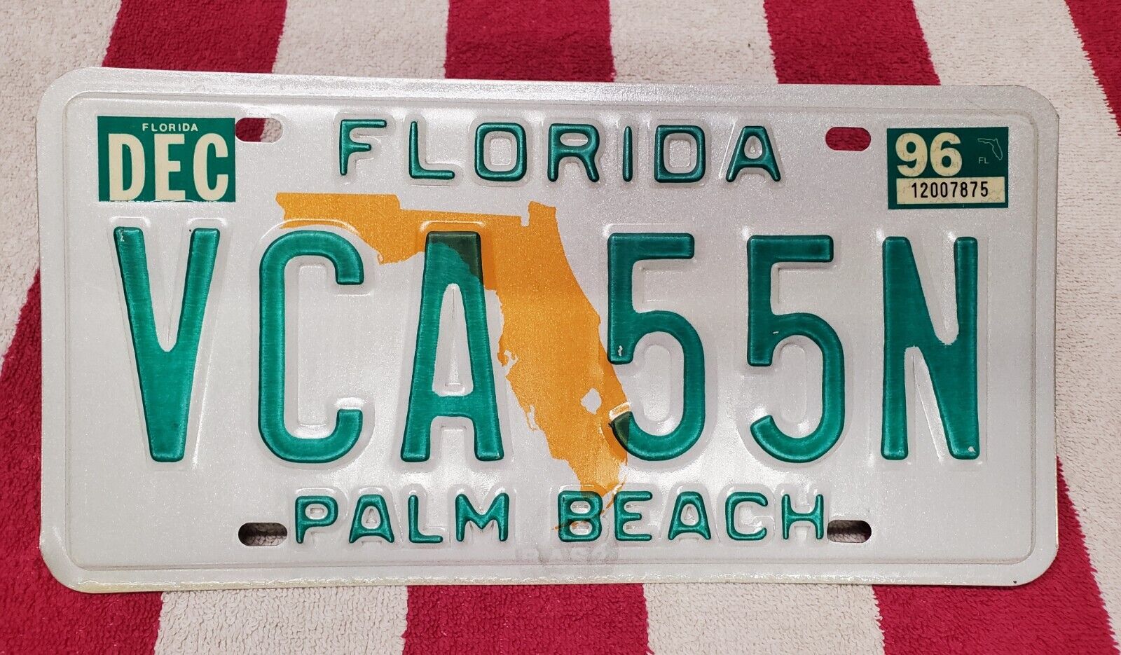 1996 Florida License Plate, Palm Beach