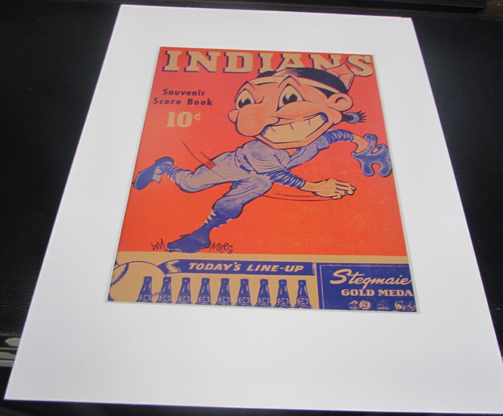 1949 WILKES-BARRE INDIANS PROGRAM - WILKES-BARRE PA  - PREMIUM MATTED PRINT #768