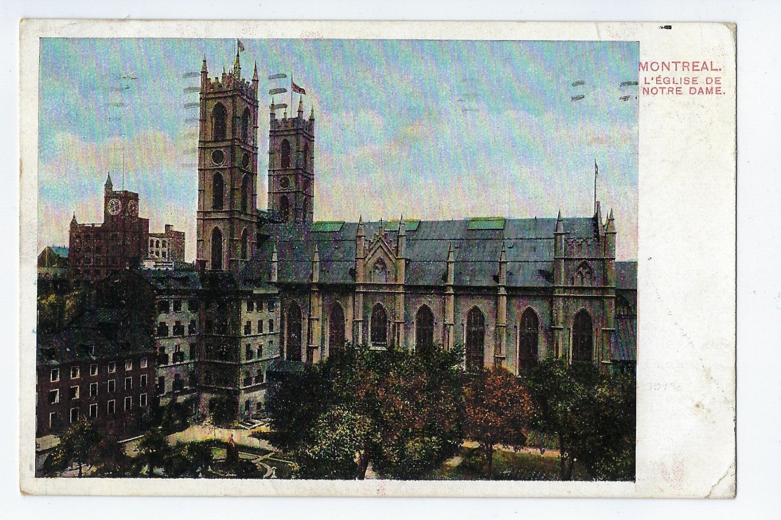 Montreal L'Eglise De Notre Dame Church Postcard Canada 1907
