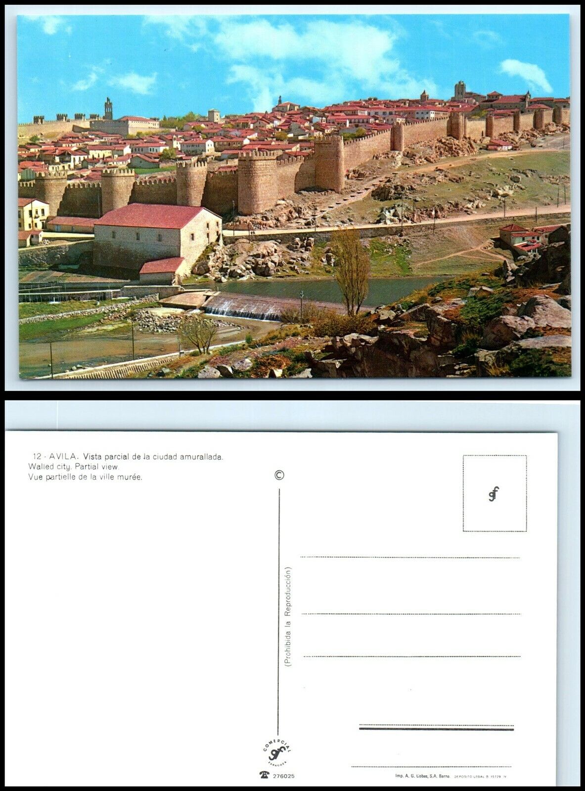 SPAIN Postcard - Avila, Walled City AV
