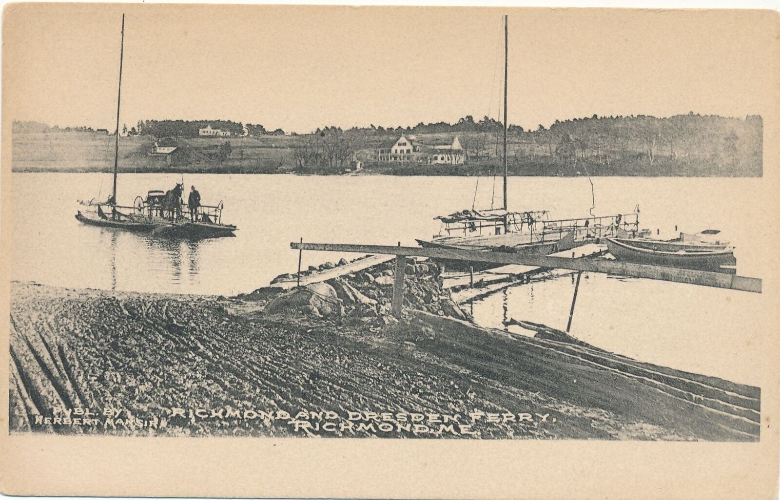 RICHMOND ME - Richmond And Dresden Ferry Postcard - udb (pre 1908)