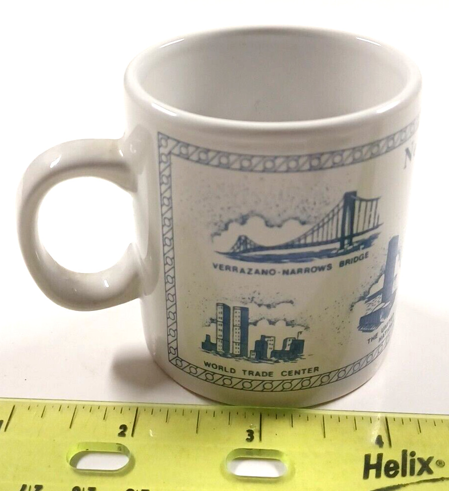 New York City  Small Coffee Mug World Trade Center Twin Towers Vintage Rare
