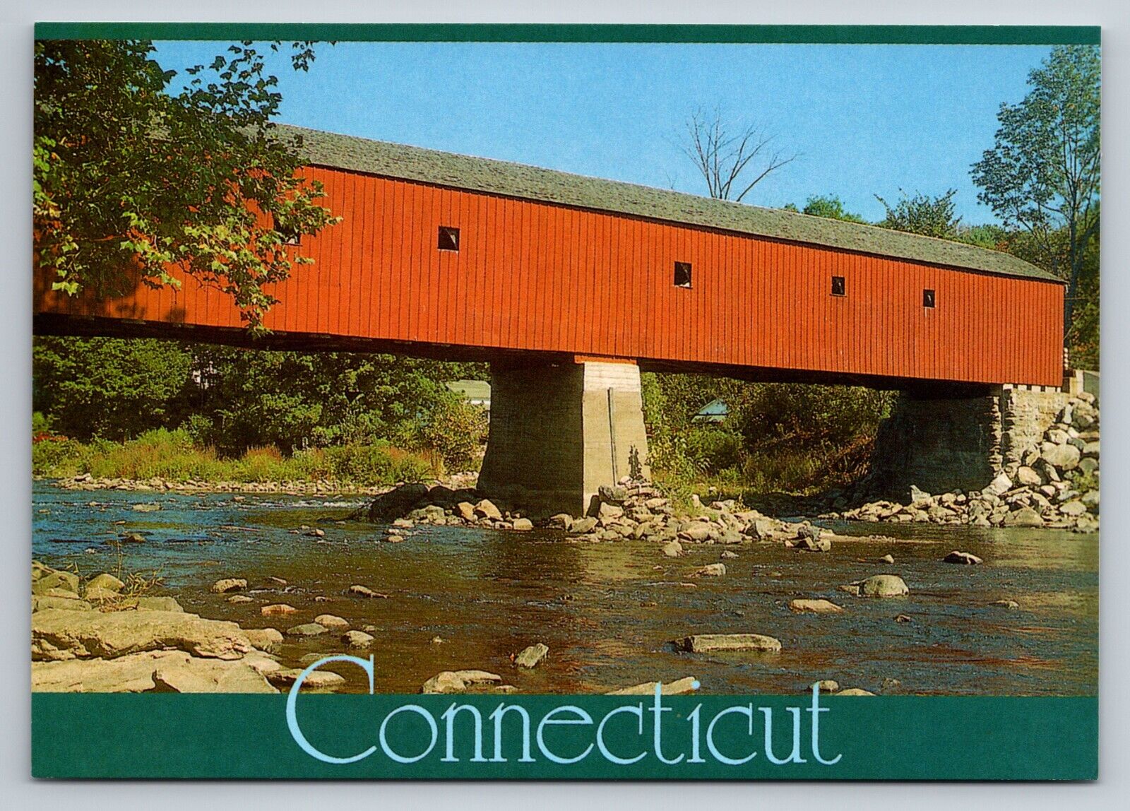 Bulls Covered Bridge Kent Connecticut Vintage Unposted Postcard
