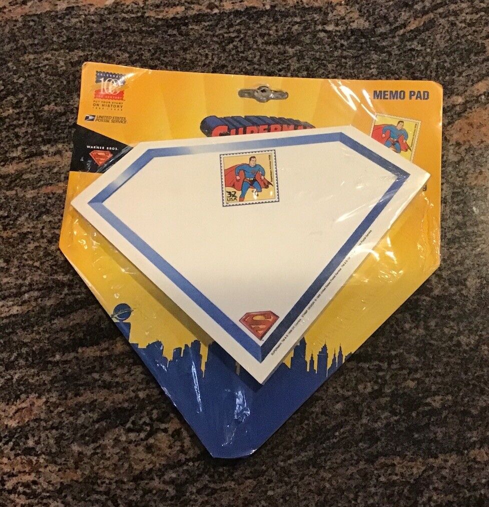 Superman USPS Post Office Commemorative Stamp Collectible Memo Pad Notepad NIP