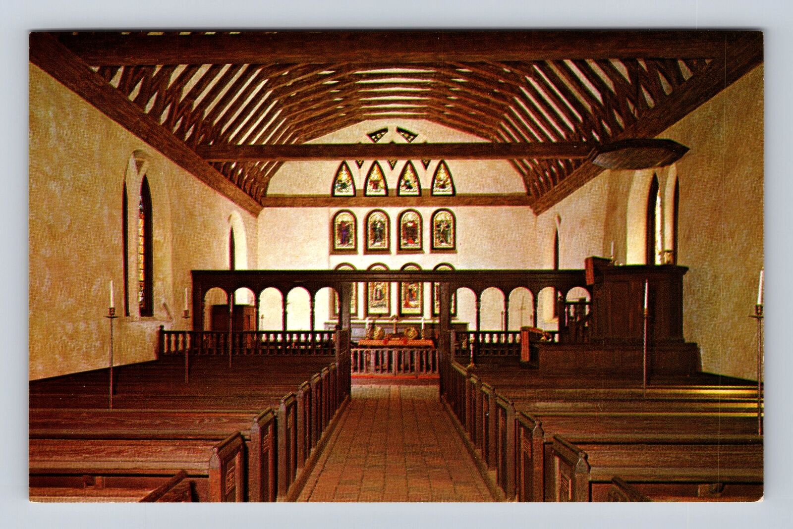 Smithfield VA-Virginia, Interior, St Luke\'s Church, Religion, Vintage Postcard