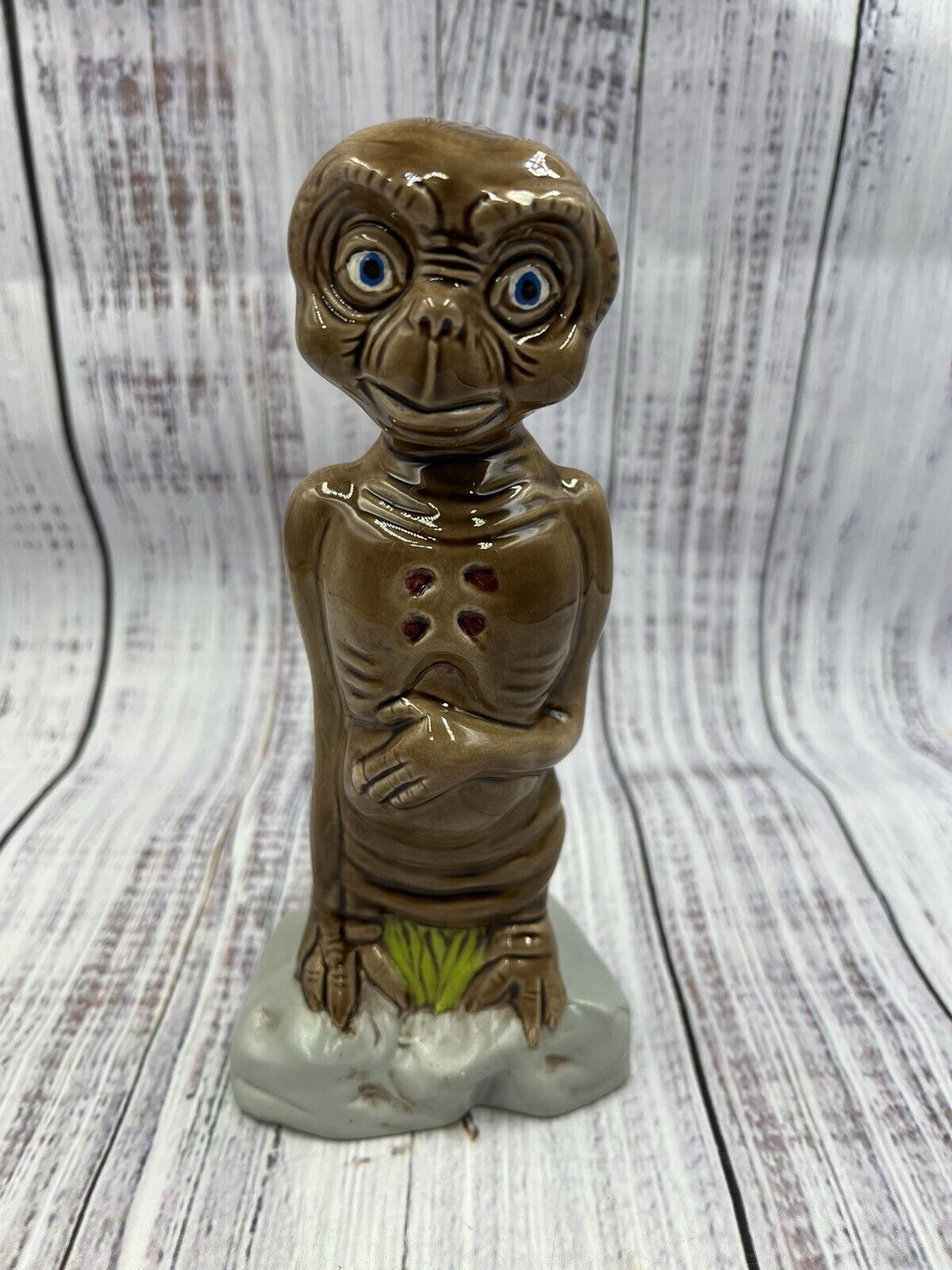 Vintage Ceramic 9” ET Figure Statue Extra Terrestrial Collectible E.T. - READ
