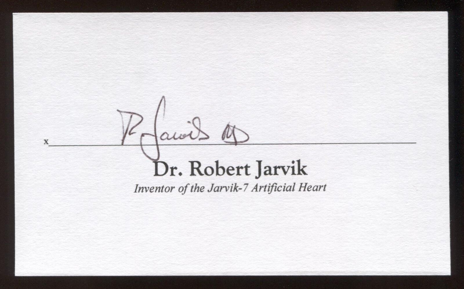 Dr. Robert Jarvik Signed 3x5 Index Card Signature Autographed Artificial Heart
