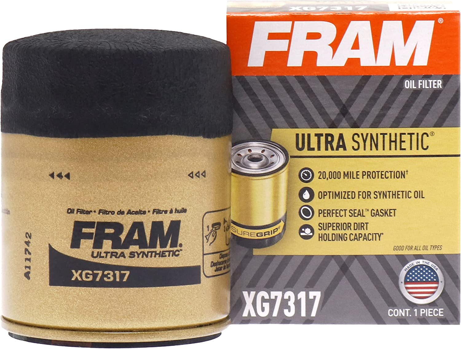 Ultra Synthetic Automotive Replacement Oil Filter 20K Miles,(Pack of 1)😊✔✔