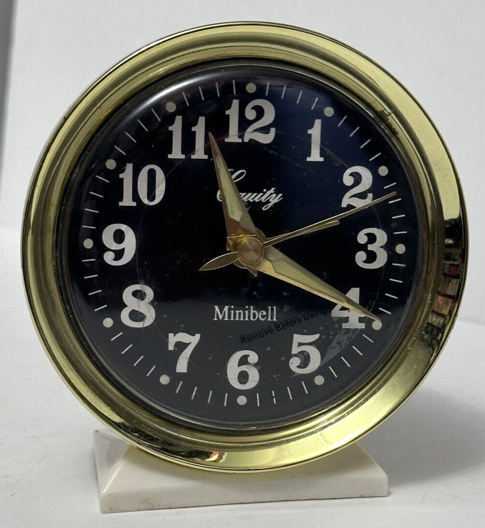 Vintage Alarm Clock Equity Minibell Wind-Up Alarm Glow In The Dark, PRE-OWNED
