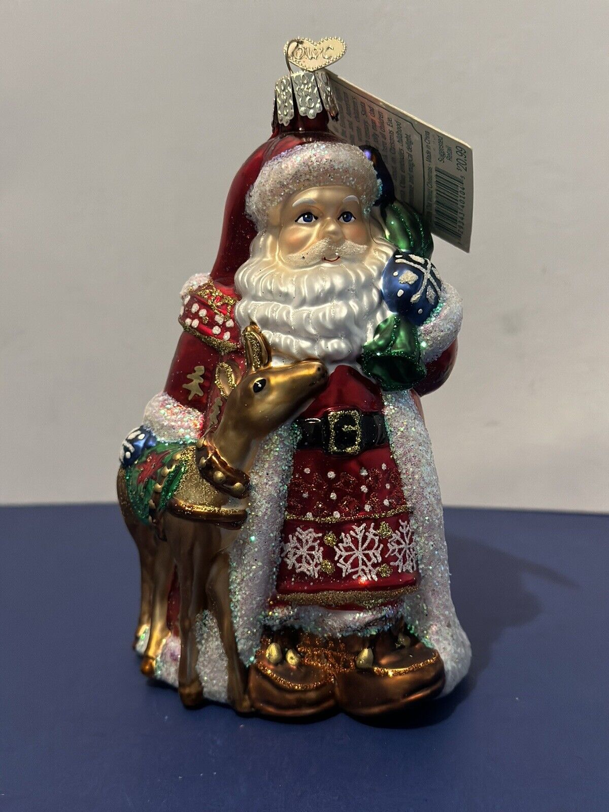 Old World Christmas Ornaments Mixed Lot(5)Nordic Santa,Hot Dog,Dragon,Cat Fiddle
