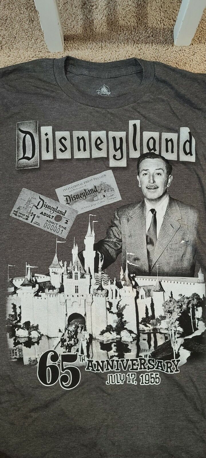 Disneyland 65th Anniversary AP Annual Passholder Walt Disney T-Shirt Medium M