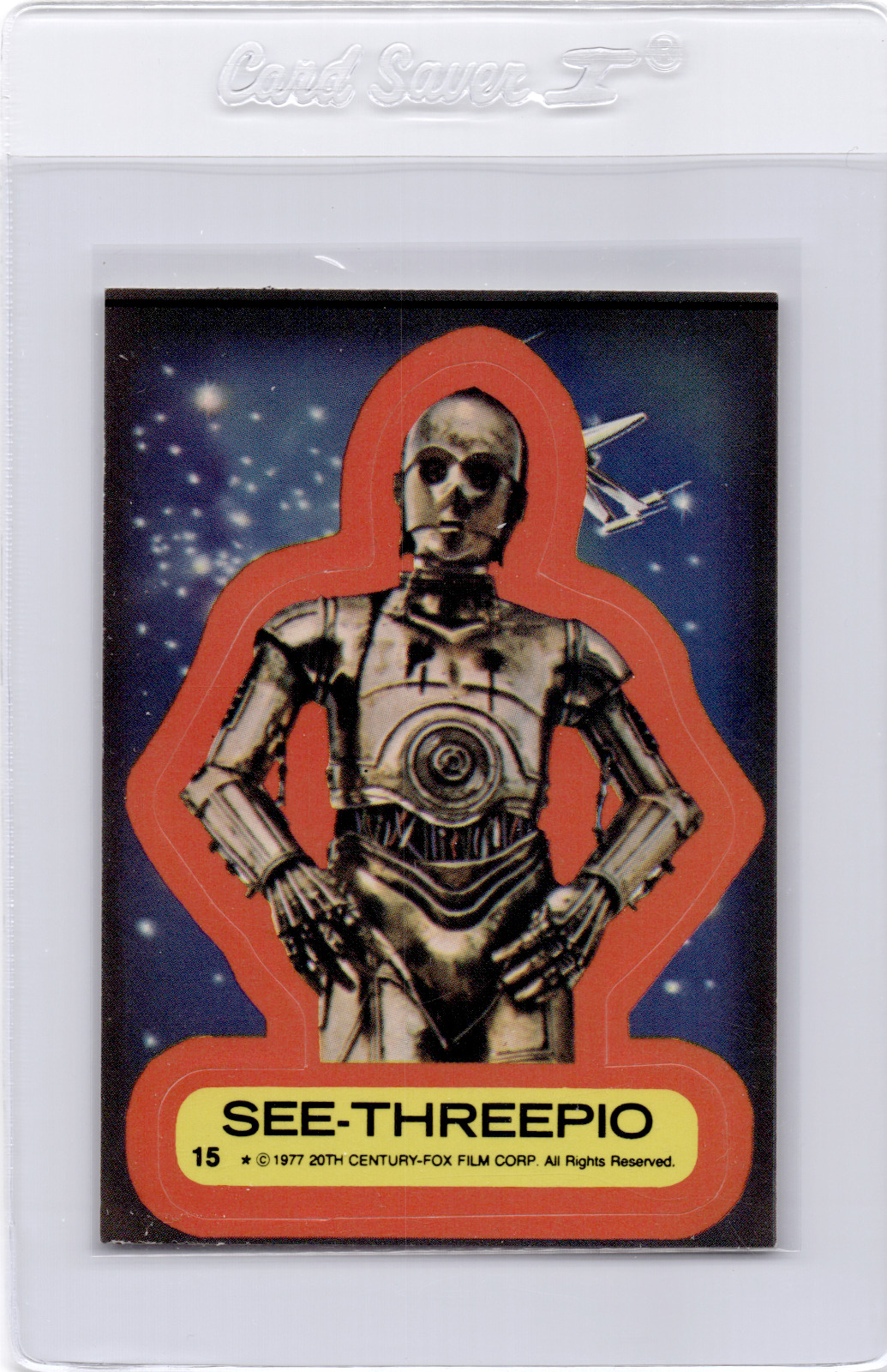 Vintage 1977 Topps Star Wars Trading Card Sticker #15 See-Threepio C3P0 C3PO