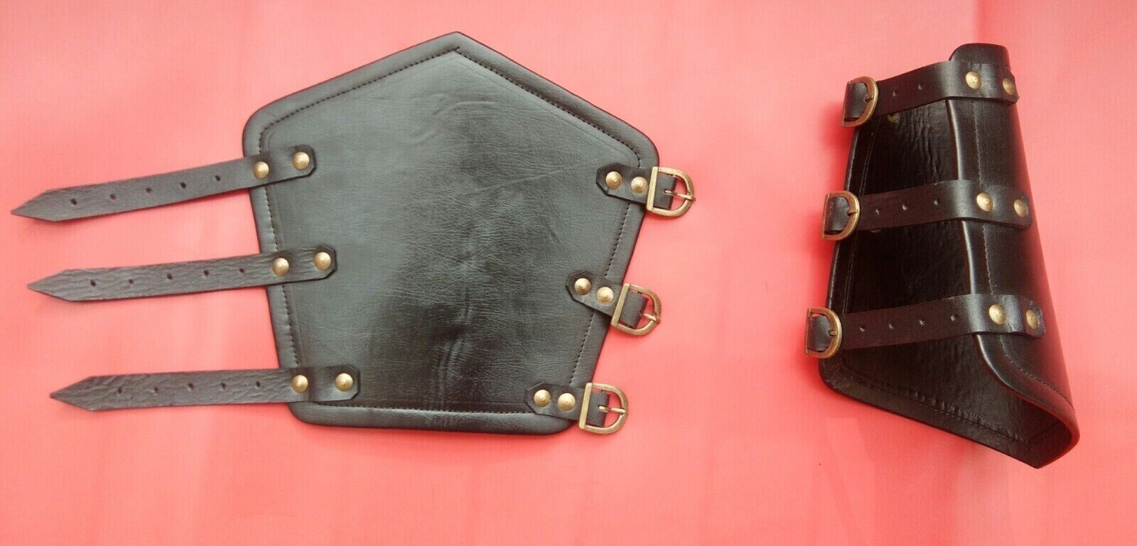 DGH Leather Studded Medieval Bracer Pair Gauntlet Arm Guard LARP Armour-costume
