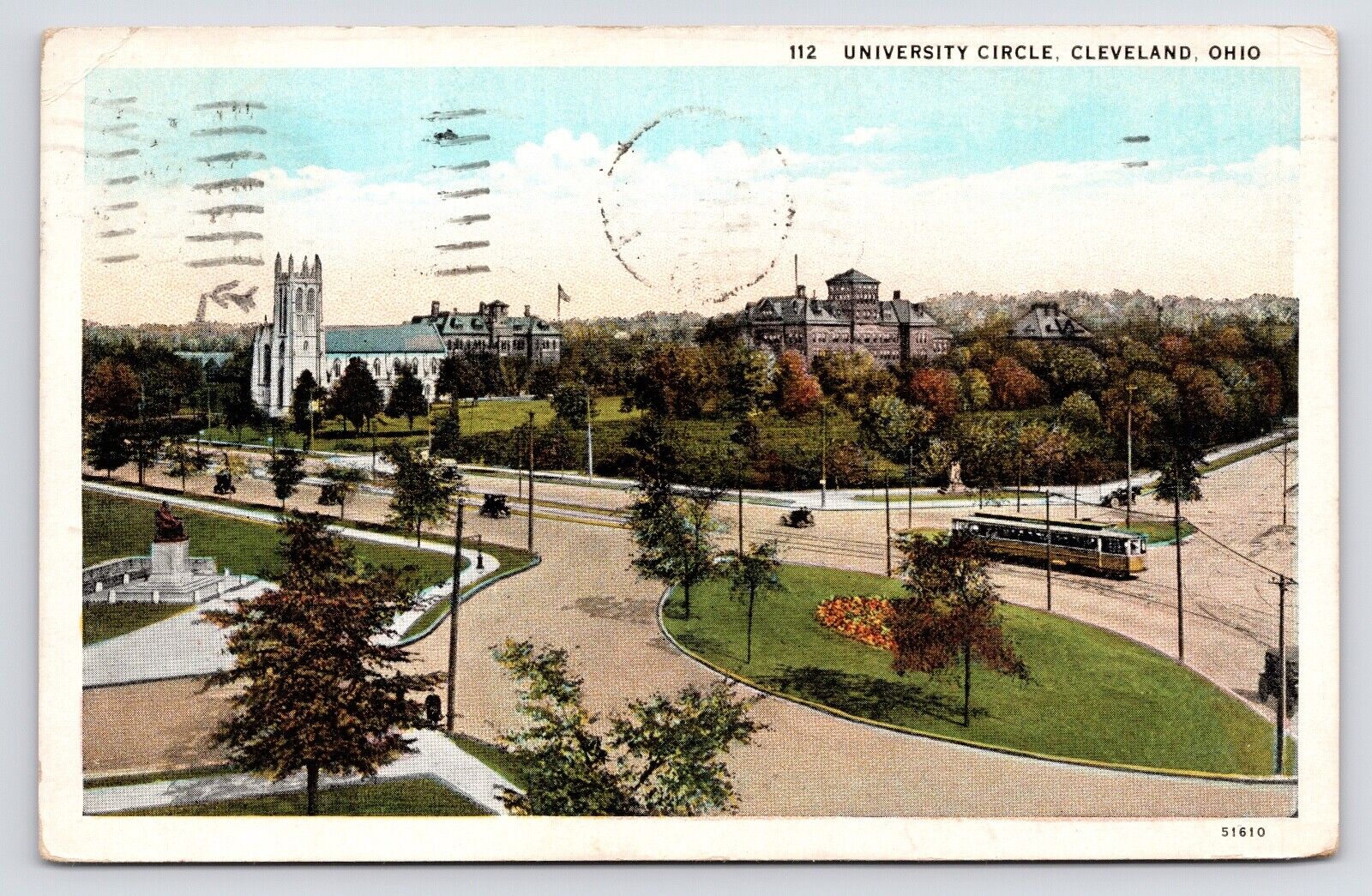 1930s~Cleveland Ohio OH~Historic University Circle Neighborhood~Vintage Postcard