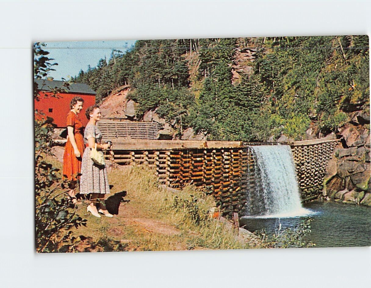 Postcard Waterfall, Rustic Dam & Bridge Fundy National Park New Brunswick Canada