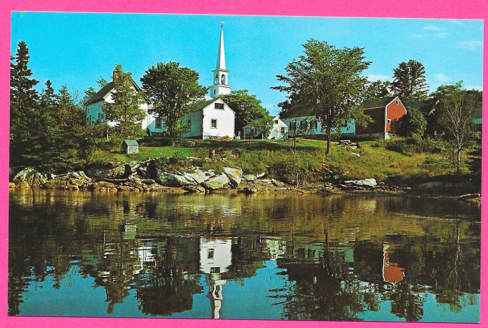 East Boothbay as seen from the Mill Pond, Boothbay Harbor, Maine ME Post Card