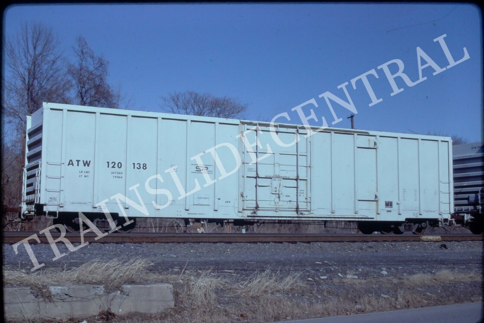 Original train slide ATW Atlantic and Western boxcar 120138, 2001