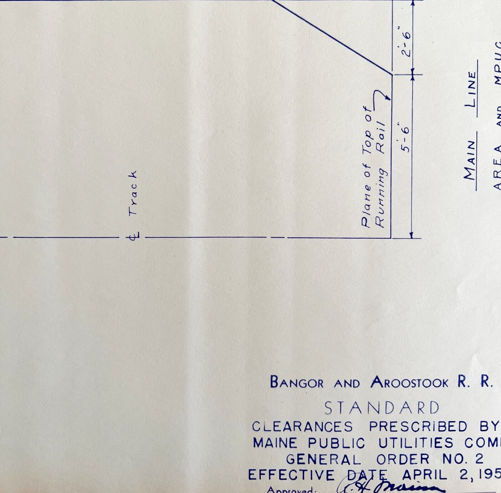 1956 Railroad Bangor Aroostook Utility Clearances Blueprint N4 Trains DWDD12
