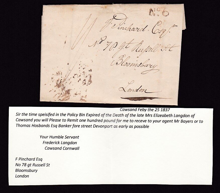 GB 1793-1838 LETTERS + Postal History ...PRICED SINGLY