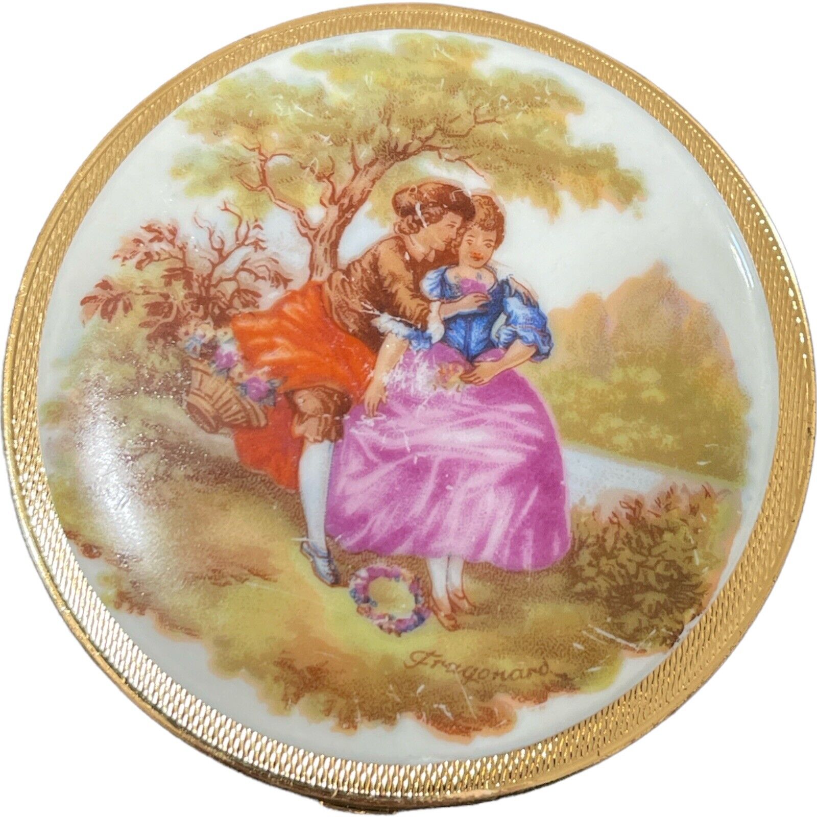 Vintage French Limoges Fragonard Double Mirror Compact