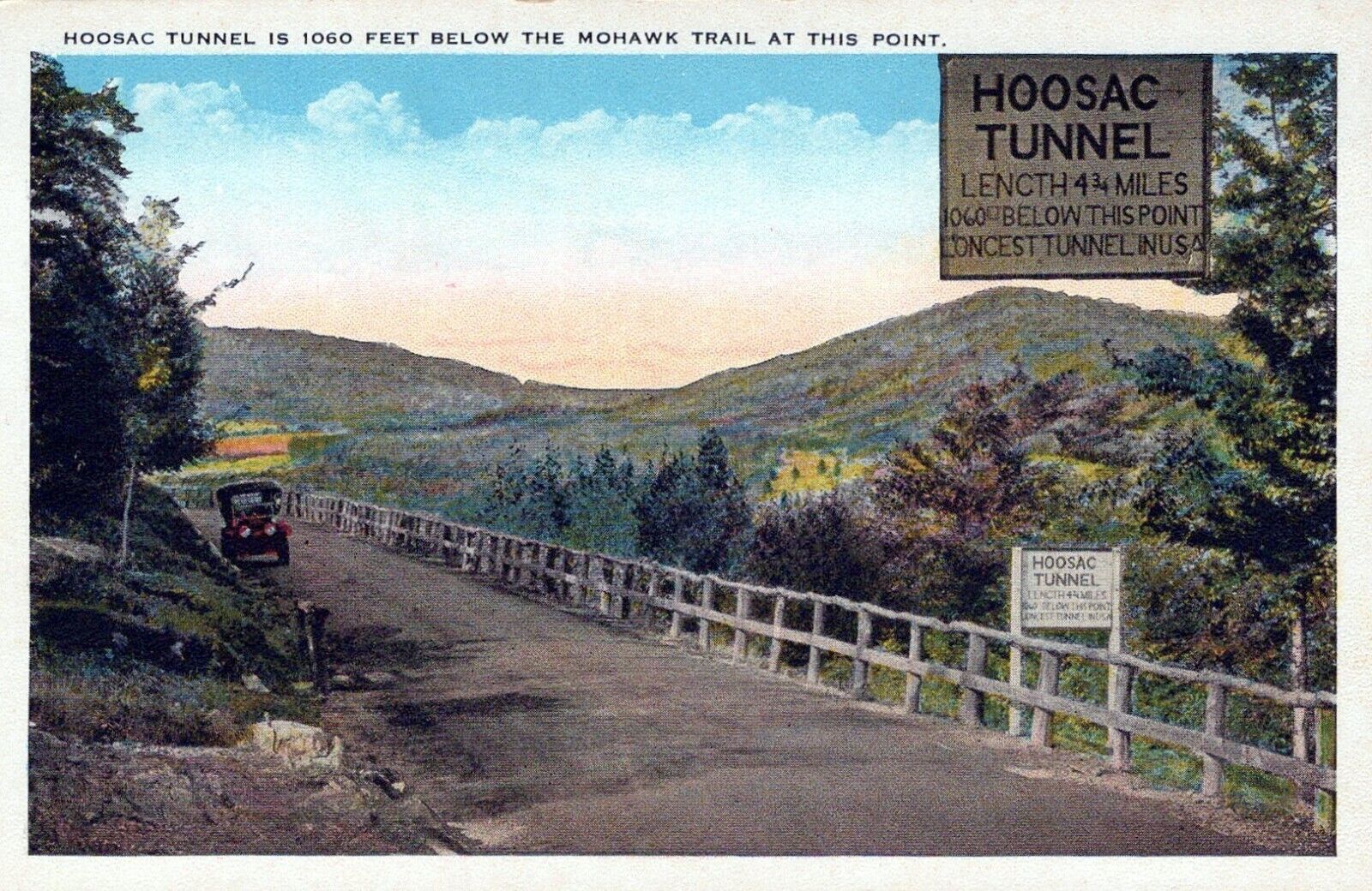 Hoosac Tunnel 1060 Feet Below Mohawk Trail at this Point Sign Postcard