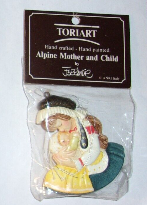 Vintage Anri Toriart Ferrandiz Alpine Mother and Child Hand Painted Ornament