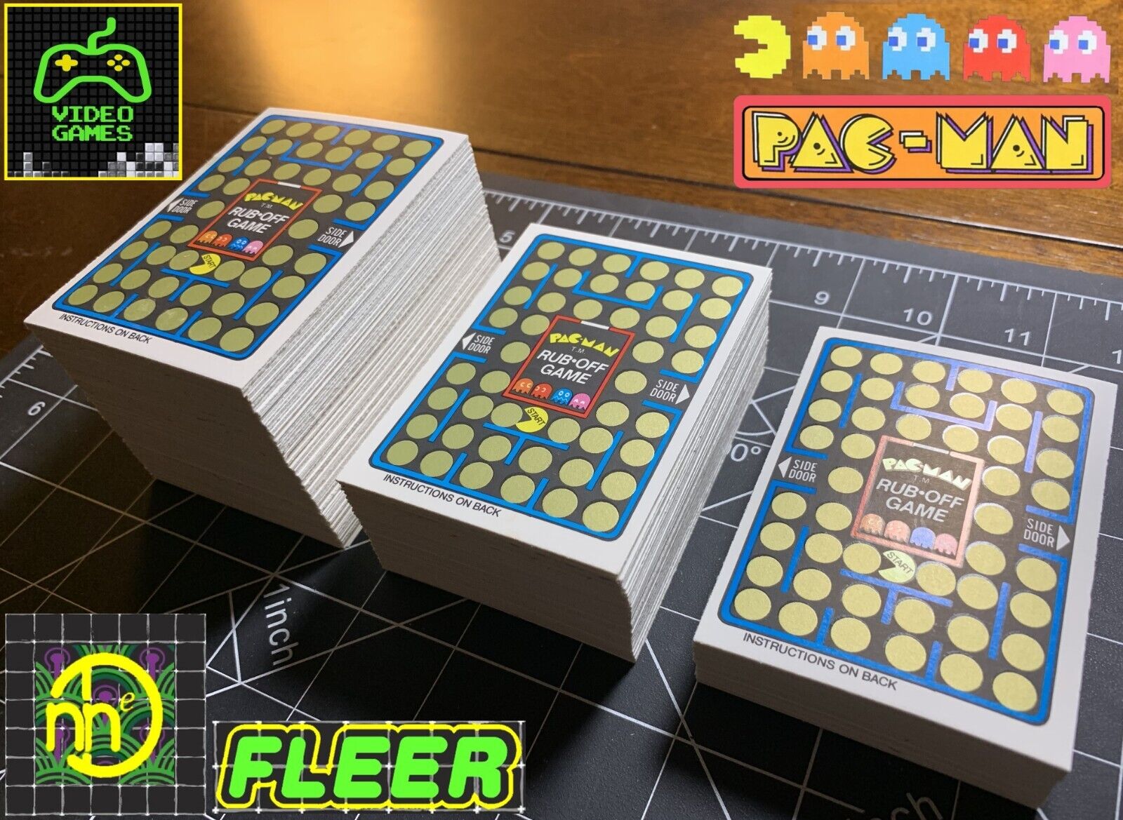 1980 Fleer Pac-Man Sticker Cards - Rub-Off Card Singles