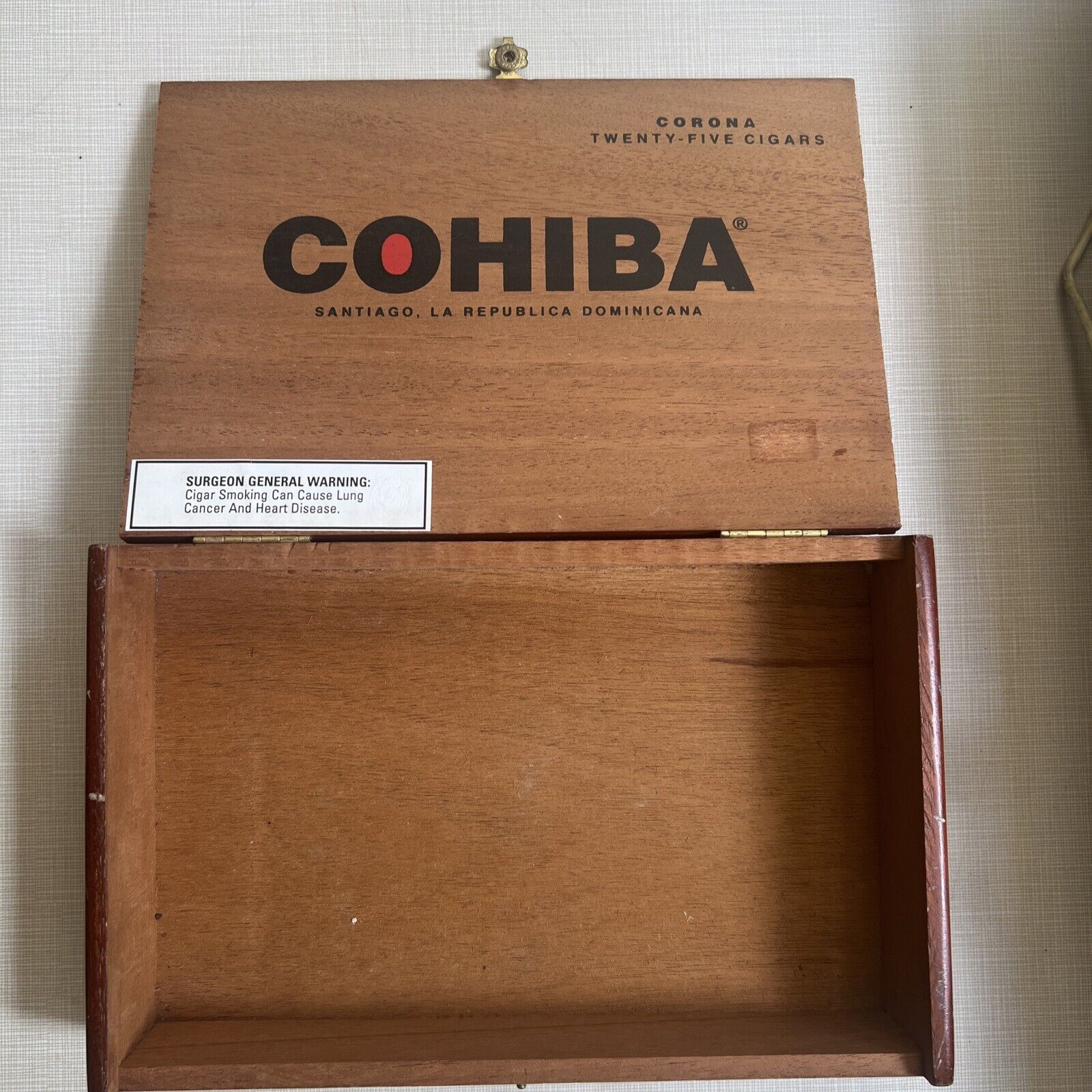 VINTAGE Cohiba Red Dot Corona EMPTY Wooden Cigar Box (9\