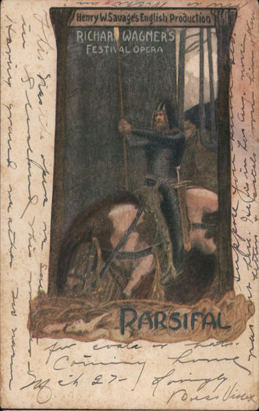 Opera 1905 Henry W. Savage\'s Production of Wagner\'s Parsifal Postcard 2c stamp