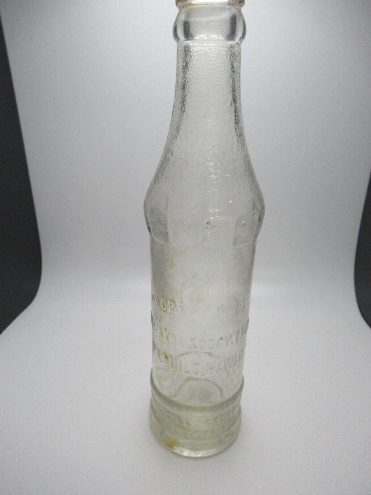 Hamakua Soda Works Paauilo Clear Glass Embossed Bottle