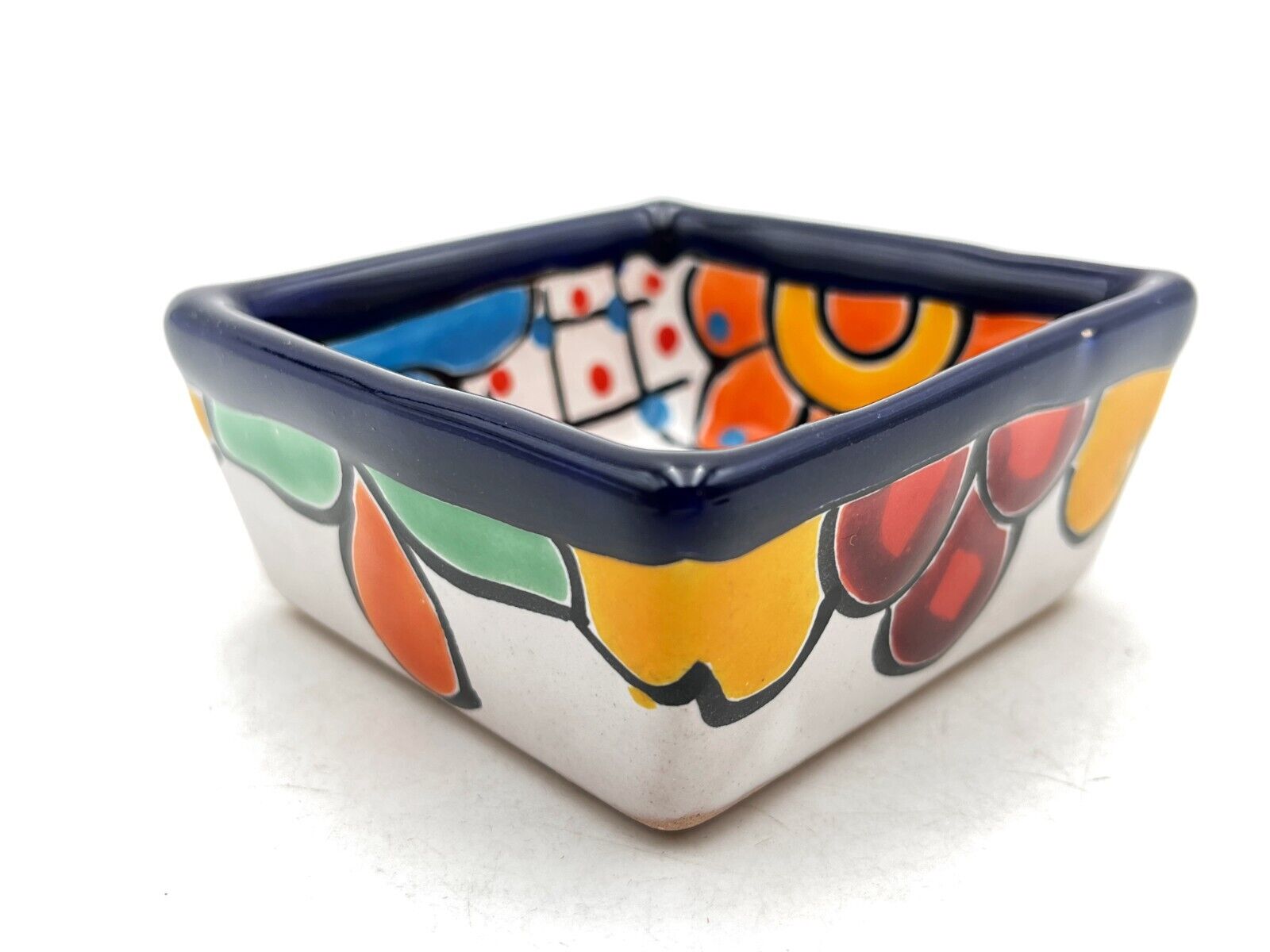 Talavera Candy Dish Square Handmade Hand Painted Kitchen Mexican Pottery 3.5”