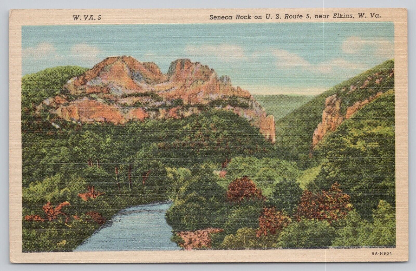 Postcard Seneca Rock near Rt 5 Elkins WV