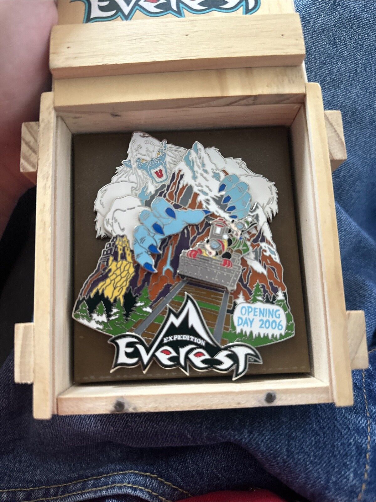 Disney LE 750 Expedition Everest Yeti Goofy Mickey Opening Day Jumbo Pin & Box