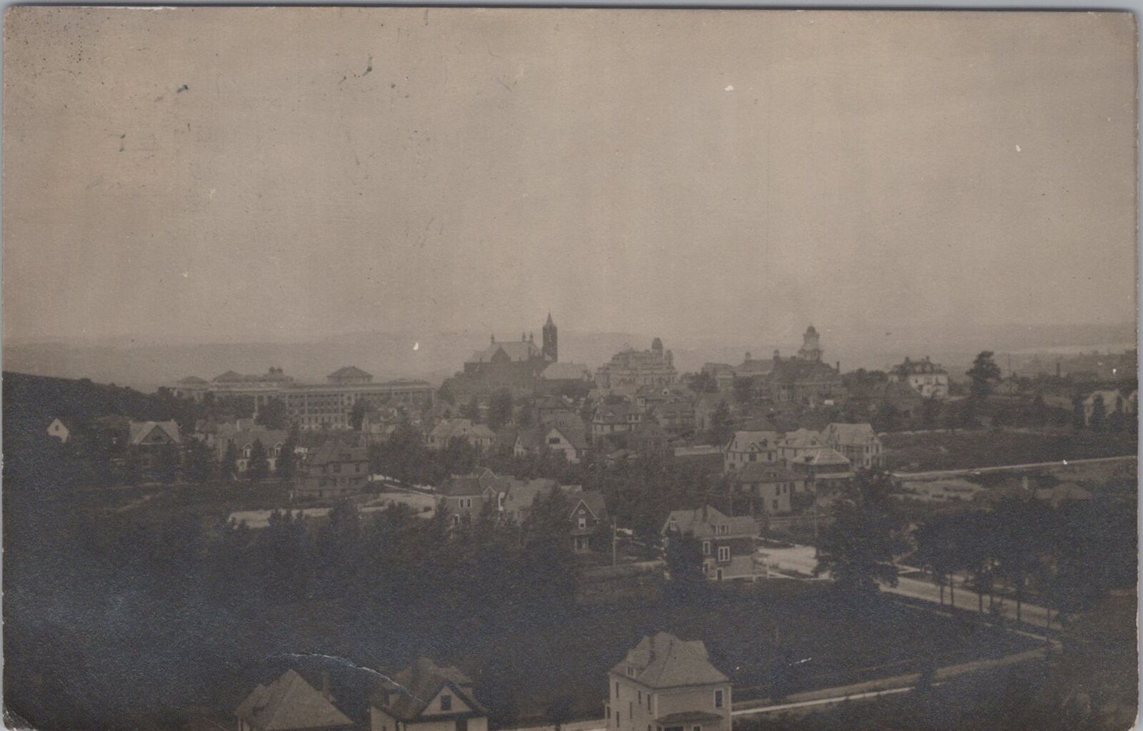 Panoramic View of Town Little York New York 1910 RPPC Photo Postcard