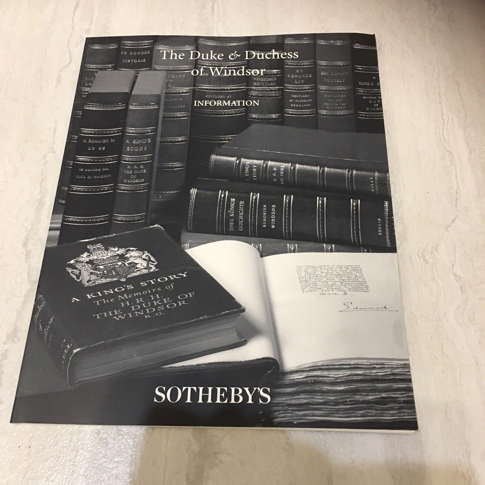 Vintage Sotheby's The Duke & Dutchess of Windsor Information Auction Book RARE 