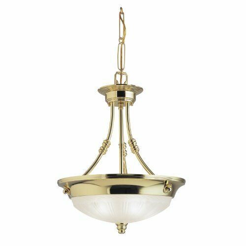Westinghouse 69156 Bowl Pendant from the Provincial Collection, Polished Brass