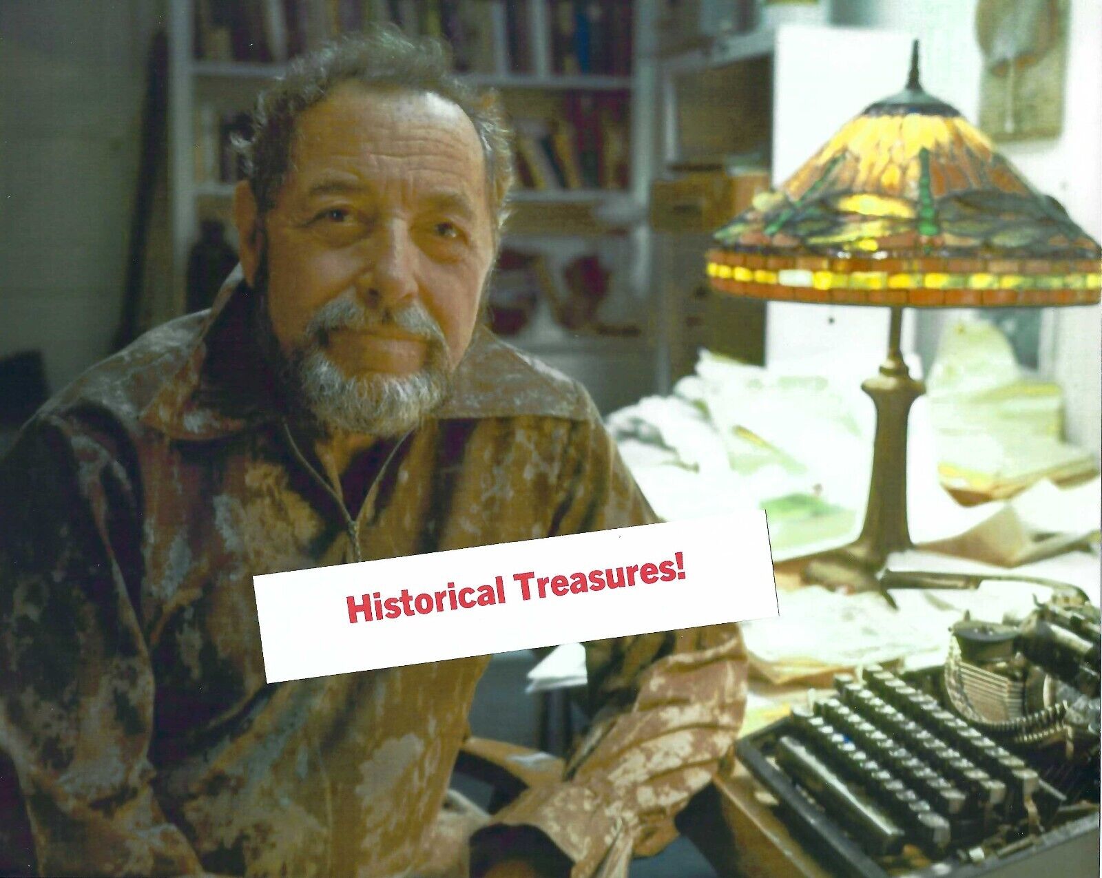 Tennessee Williams Photograph with Typewriter in His Key West Writing Studio