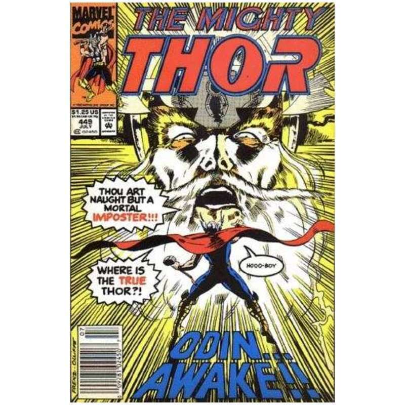 Thor (1966 series) #449 Newsstand in Very Fine + condition. Marvel comics [s*
