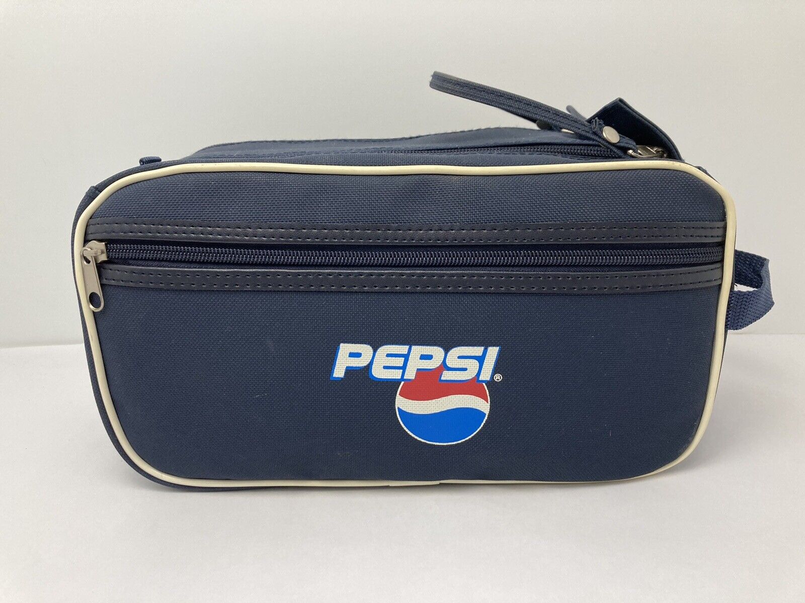 Vintage PEPSI Promotional Dopp Bag Advertising Ditty Travel Double Zip Top Rare