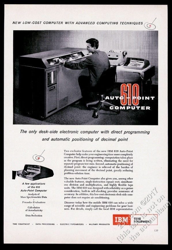 1957 IBM 610 Auto Point computer photo vintage print ad 2