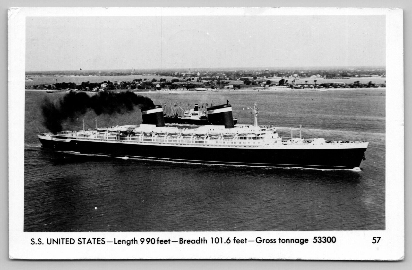 Postcard Steamer Ship SS United States RPPC Real Photo 