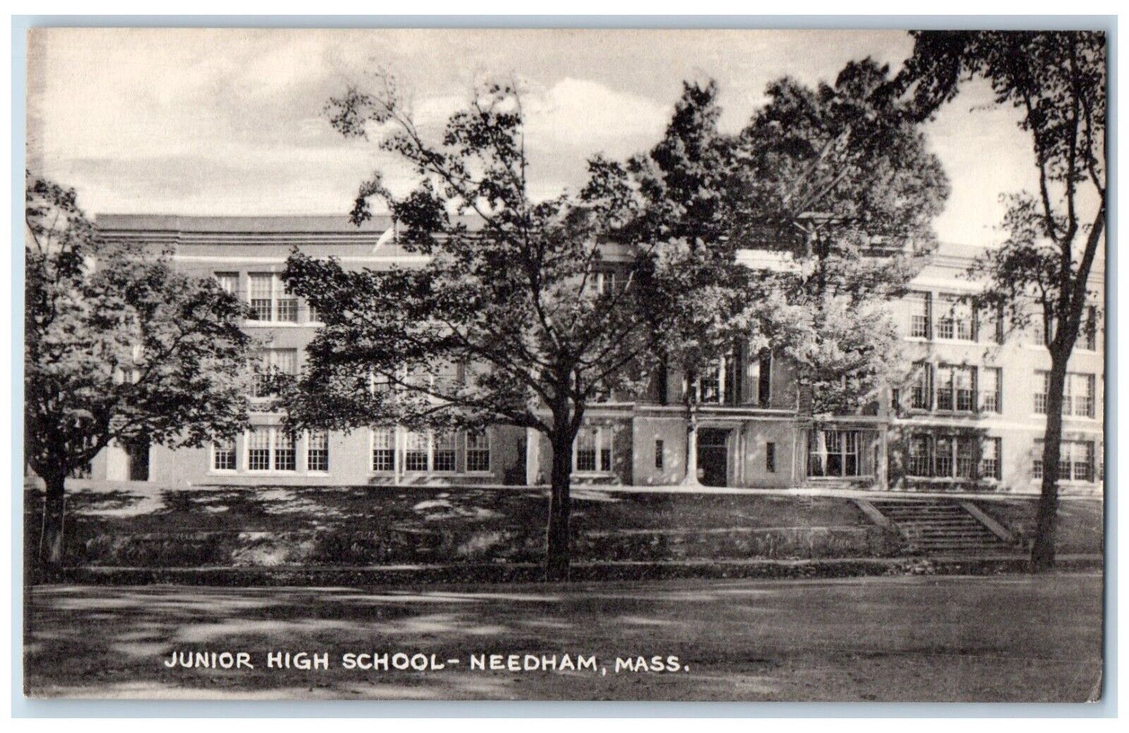c1940\'s Junior High School Building Needham Massachusetts MA Vintage Postcard