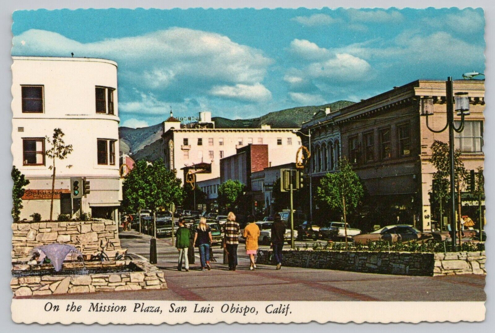 Postcard Old Mission Plaza San Luis Obispo California