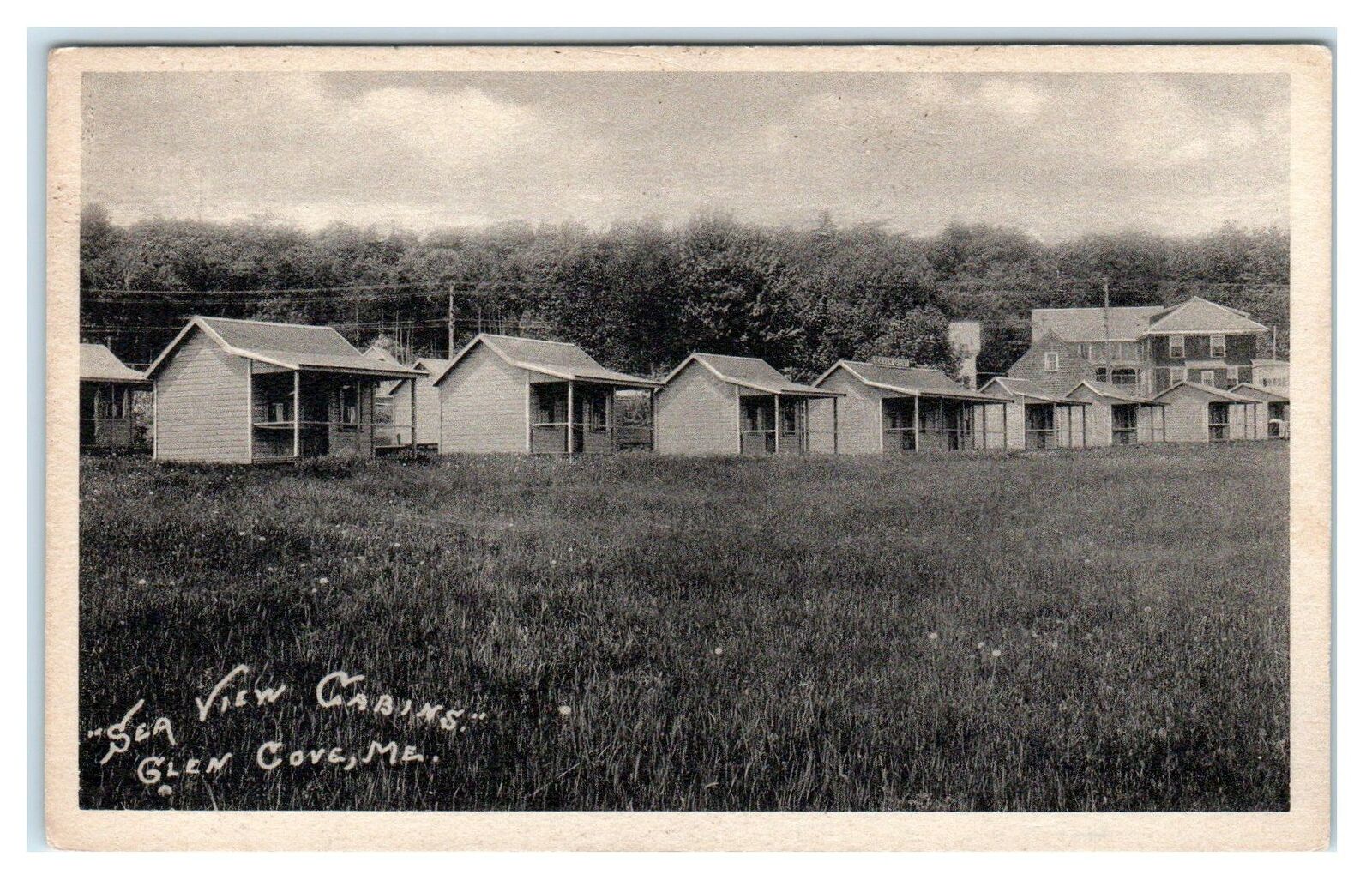 ROCKPORT, ME Maine ~ Roadside SEA VIEW CABINS at Glen Cove c1930s Postcard