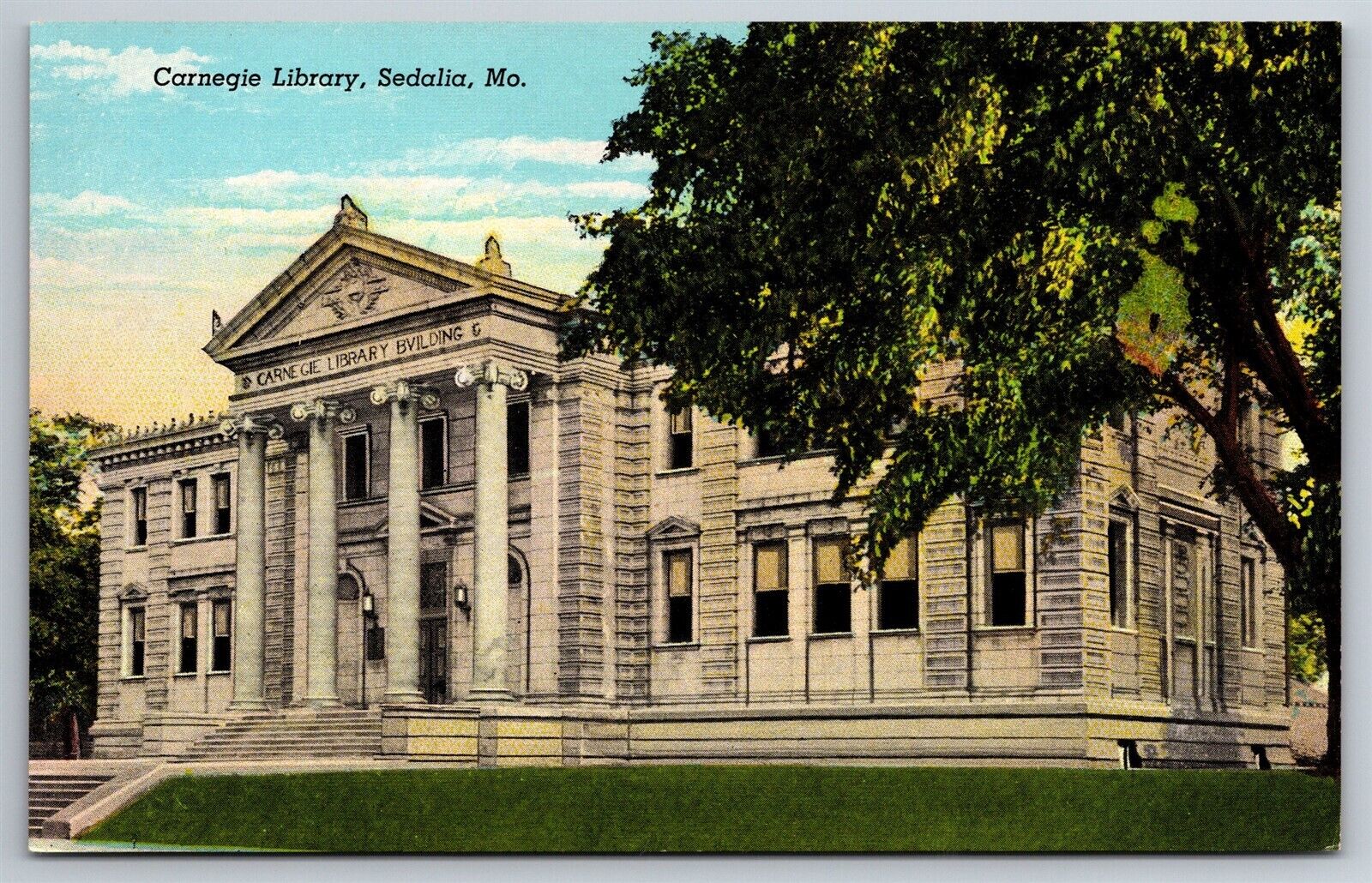 Carnegie Library Sedalia MO C1910\'s Postcard S22