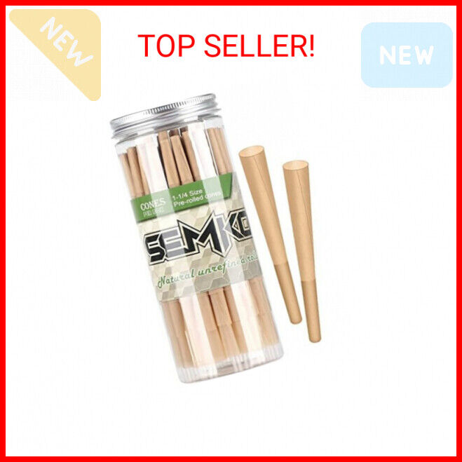 1-1/4 Pre Rolled Cones | 72 Pack | Natural Rolling Papers with Tips