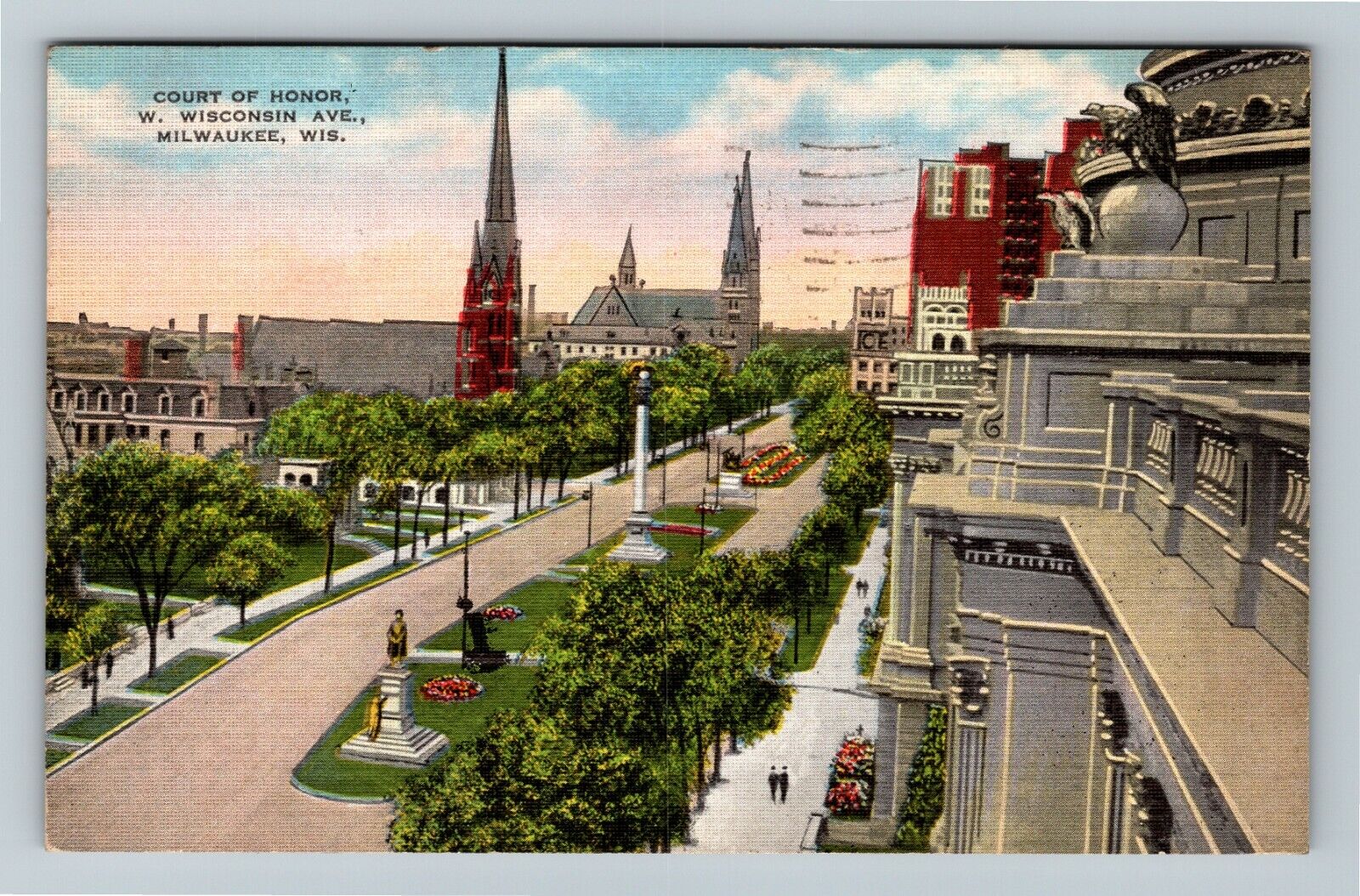 Milwaukee, WI-Wisconsin, Court Honor,  c1939 Vintage Postcard